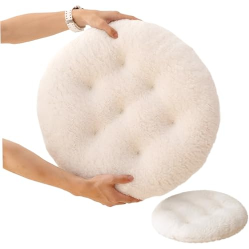 Coussins de chaise ronds, coussin de siège rond en peluche touffeté de 16 pouces, coussins de chaise de salle à manger épais et chauds, coussins de chaise antidérapants pour chaises de salle à manger,