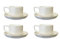 Saumo 4er Set Kaffeetassen mit Unterteller aus Keramik – 175 ml, modernes Design in Weiß, perfekt für Kaffee, Tee und Cappuccino – stilvoll für Zuhause, Büro und besondere Anlässe
