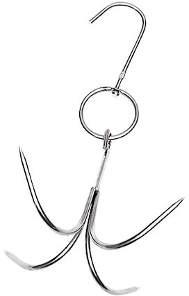 KICHOUSE 1Stück Fleischaufhänger Robuste Metzgerhaken für Trocknen und Räuchern von Fleisch für Bbq und Küchenbedarf Rostfrei und Langlebig