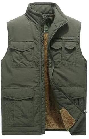 Chaleco acolchado para exteriores para hombre, informal, con cuello alto, sin mangas, acolchado y calefactable, chaqueta de invierno ligera y cálida con aislamiento.