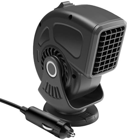 Foreverup 12V 150W Riscaldatore per Auto, Stufetta Portatile per Auto, 2 in 1 Riscaldatore per Sbrinamento Ventola, Riscaldamento Rapido e Raffreddamento, con Base Girevole a 360 Gradi, per Auto SUV