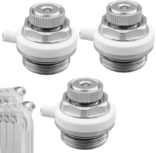 3 valvole di sfiato automatiche, 1/2 per termosifoni, in ottone nichelato, sfiato termosifone, sfiato termosifone, sfiato per valvola del radiatore autofirato
