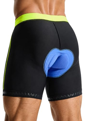 baleaf Men's 4D Padded Bike Shorts Cycling Underwear with Anti-Slip Leg Grips MTB Liner for Bicycle Biking Riding Black/Green L