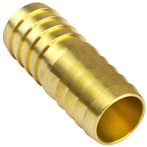 MegaHaustechnik Schlauchverbinder gerade aus Messing Schlauchtüllen Außendurchmesser 32mm 1 1/4 Zoll Reparatur Röhrchen Gartenschlauch Verbinder Stück für Wasser Luft Öl Benzin Kraftstoff Leitung