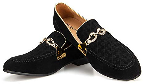 MEIJIANA Herr Loafer Bröllop Mockasiner för Män Herr Läder Mockasin Klassiska Mockasiner, Svart-01, 41 EU (8 UK)
