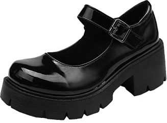 Women‘s Platform Mary Jane-schoenen met dikke zool, gotisch, Lolita, lakschoenen