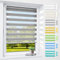 Doppelrollo klemmfix ohne Bohren & mit Bohren, 45x120cm (Stoffbreite 41cm) Grau, 3-in-1 Duo Rollo für Fenster & Tür, Fensterrollo innen lichtdurchlässig & verdunkelnd, Klemmrollo Rollos Sonnenschutz