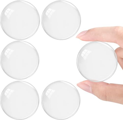 YOFASEN 6 Pièces Butée de Porte murale Blanche - Butee de Porte Blanche Tampon Porte, Adhesive Butoir de Porte Amortisseur de Porte Butée de porte Mural, Transparent - 6 pièces