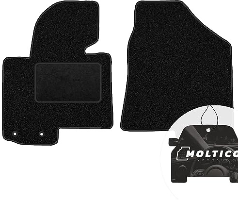 moto-MOLTICO Vorne Fußmatten Auto Velours Autoteppiche Schwarz Automatten Set 2-teilig passend für Kia Sportage III Hyundai Ix35 Tucson II 2009-2015