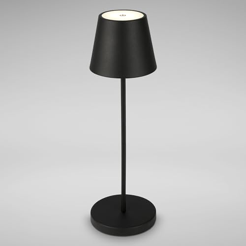 B.K.Licht - Lampada da tavolo dimmerabile senza fili, lampada da comodino a LED con tocco come decorazione per balconi, esterni, camera da letto, soggiorno, giardino, USB-C