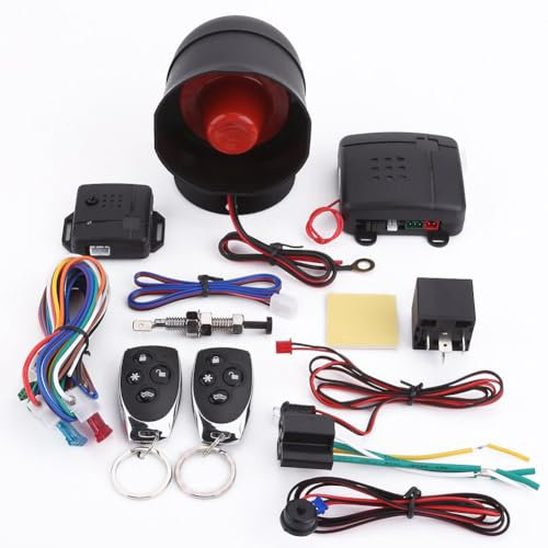 Car Alarm System Immobilizer Kit, Universal Car Alarm System, Wireless Car Alarm Security System Protection Anti-theft System Keyless Entry with 2 Remote Controls Siren