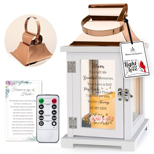 HN HAIINAA Memorial Lantern with Remote, Bereavement Sympathy Gifts for Loss of Loved One Memorial Gifts for Loss of Mother Remembrance Gifts Thoughtful Funeral Gifts