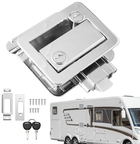 Fukamou Blocco |Chiusura per Maniglia della Porta del con catenaccio Incorporato,Catenaccio antifurto Forniture da Campeggio di Controllo accessi Portatile per per roul