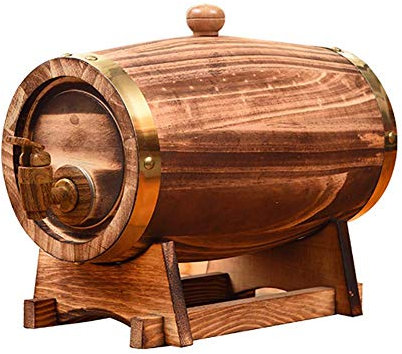 Botte di Legno per Vino da 1 litro, Botti di Rovere Puro, Botti per la Cottura Interna di liquori e Birra alla Spina per la conservazione o l'invecchiamento