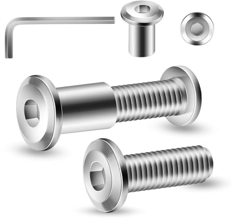 20 stycken anslutningsskruvar M4 x 25 mm möbelkontakt skåpkontakt | Skruvar med hylsa, möbelskruvar, möbelskruvar, skåp (20 x möbelskruvar, 20 x hylsor, 1 x insexnyckel)