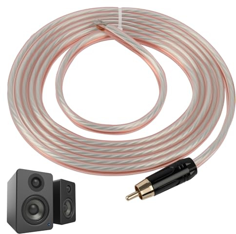EceoThsy Cavo dell’Altoparlante RCA da 2 Metri - Cavo Audio di Alta Qualità con Connettori RCA Placcati Oro per Amplificatori e Subwoofer - Ideale per Configurazioni Audio Professionali e Domestiche