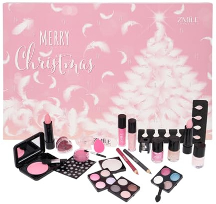 ZMILE COSMETICS Beauty Adventskalender Pink and Fluffy- 24 Überraschungen zum Schminken und Stylen im traditionellen Türchen-Adventskalender mit veganer Kosmetik