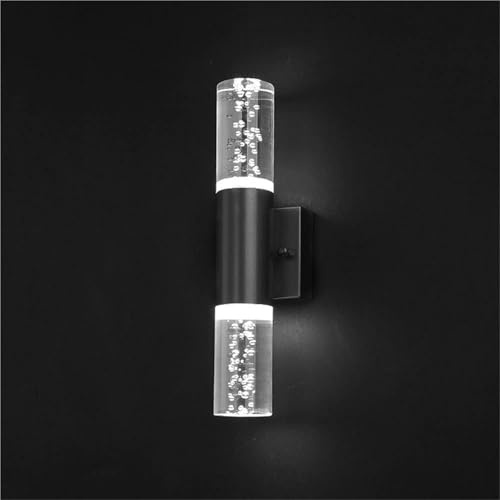 LXCLCYM LED Crystal Wall Sconce Postmodern Wall Mount Light Up and Down Wall Lamp Indoor Uplighter Downlighter Wall Sconces for Living Room Bedroom Decor 6W Wall Wash Lights(Svart-6000k)