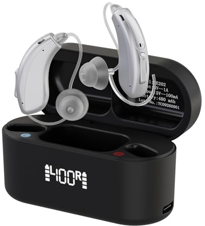 Retekess TE202 Amplificatore Audio Digitale Ricaricabile 80ore, Riduzione del Rumore 4 Volte, Audio Hi-Fi con 32 Canali DE per Famiglie