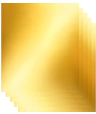 Fogli in lamina d'oro – Utensili decorativi per goffratura in lamiera, 5 pezzi, fogli per goffratura in metallo double face, 12 x 12 pollici, pellicola per attrezzi per artigianato, artigianato