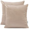 DecoKing 2 Kissenbezüge 50x50 cm Jersey 100% gekämmte Baumwolle Reißverschluss Cappuccino Amber
