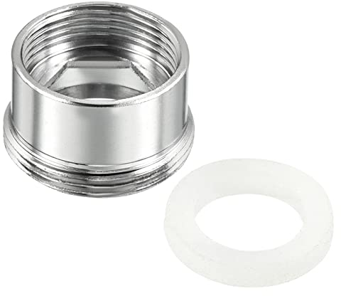 PATIKIL M22*1.0 Mâle à M18*1.0 Fermelle Filetage Robinet Adaptateur, 2 Paquet Chromé Aérateur Connecteur Raccord pour Jardin Tuyau Eau Filtre, Argent