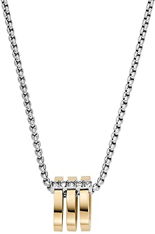 Skagen Damen Edelstahl oder Halbedel mit Karabinerverschluss Ring Anhänger Halskette