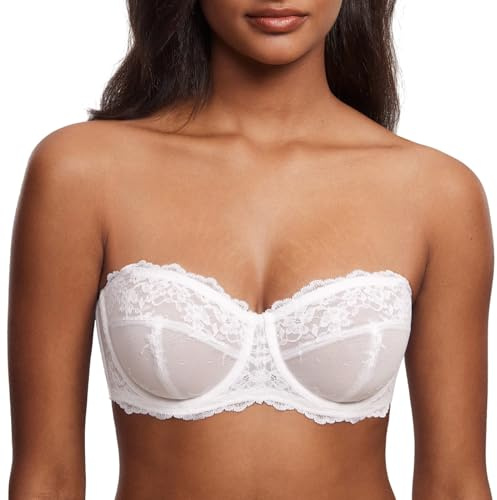 DOBREVA Soutien Gorge Femme sans Bretelles à Armature | Transparent, Sexy, Bretelle Amovible