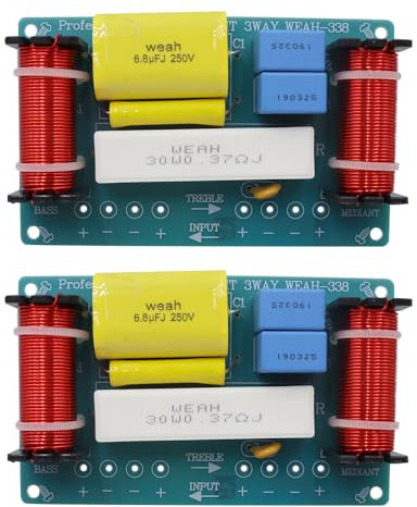 Ieron Lot de 2 filtres croisés pour Haut-parleurs, Filtre croisé à 3 Voies, filtres croisés à 3 unités pour Haut-parleurs