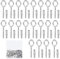 21 Pcs Crochets Vis à œillets à Vis, M5 x 70 mm Crochet à Visser, Crochet de Plafond Bois, Crochets à Visser Charge Lourde en Acier Inox pour Paniers à Plantes Tasse + 21 Chevilles
