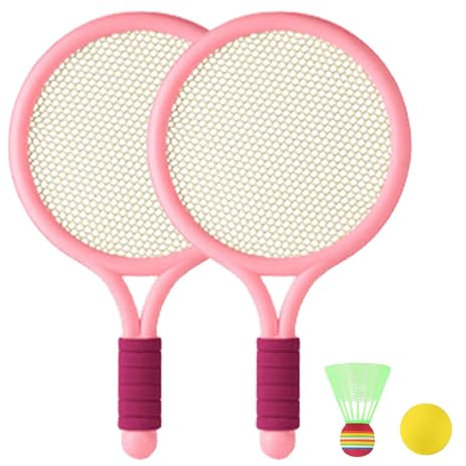 Kinder-Badmintonschläger,Badmintonschläger-Spielzeug - Anti-Rutsch-Griff Outdoor-Schläger-Sportspielzeug mit Federbällen - Anti-Rutsch-Griff mit Federball und Tennisball, doppeltes Personen-Sportspiel
