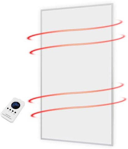 Hocosyme Infrared Panel Heater 800W With Remote Control, Reach Operating Temperature in One Minute up to 120℃, Fast Heating, Overheating Protection, Wall-Mounted or Vertical