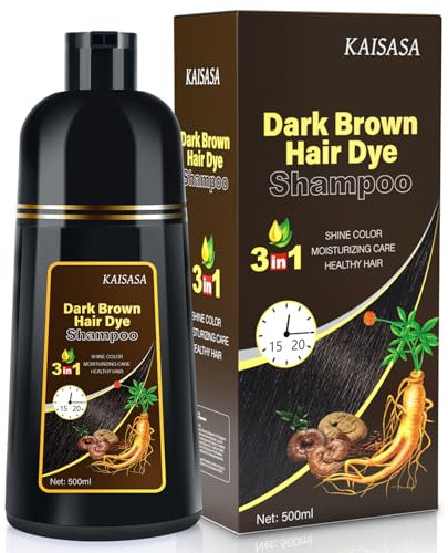 Haarfärbeshampoo, Hair Dye Shampoo 3 in 1, Natürliches Haarfärbemittel, Anti Grau Effekt Semipermanente Haarfarbe, Grauhaar-Überdeckung Hair Color Shampoo Herren Frauen