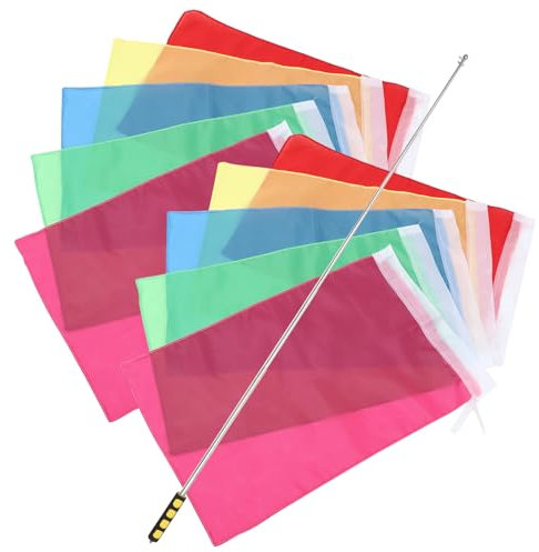 Toddmomy Mât De Drapeau En Acier Inoxydable Pour Guidage Extérieur 1.2m 10 Drapeaux Colorés Fournitures De Voyage Solide Et Résistant à L'usure