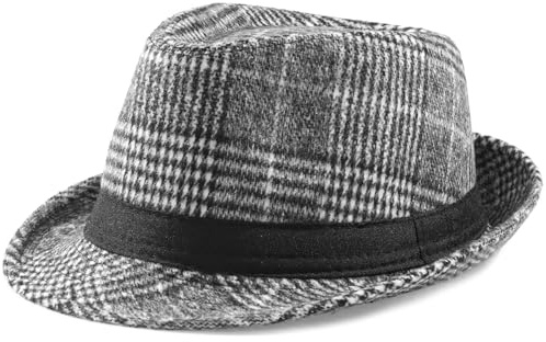 MESU Fedoras Trilby Chapeaux Jazz Chapeau Bowler Caps Panama Chapeau pour Hommes Femmes Gris