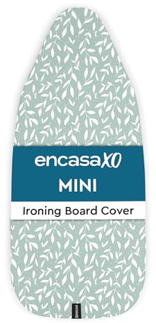 Encasa XO Ironing Board Covers, Mini, 72x30 cm, Green | 100% Cotton Fabric, 3mm Thick Felt Pad Cover | Drawstring & Cord Lock Tightening | Scorch Resistant Up to 220°C
