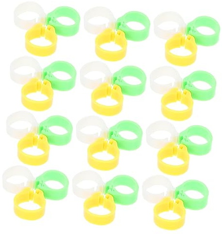 ibasenice 300 pièces Anneaux de Colorés pour Oiseaux Bagues Identification Plastique pour Pigeons Perroquets et Autres Oiseaux Accessoires et Durables pour Animaux