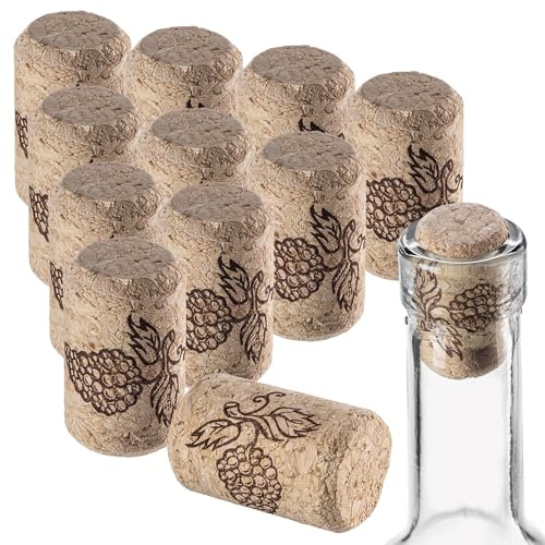 KADAX Corchos naturales de 38 x 23 mm, para cerrar herméticamente botellas de vino y botellas de licor, corchos de vino de corcho natural, corchos para manualidades (100 unidades)