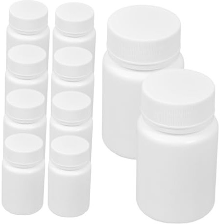 COLLBATH Contenitori per Pillole Vuoti 20 Pezzi 50ml con Tappo a Vite in Hdpe Bianco, Compatti e Leggeri per Olio di Pesce e Compresse, per Ufficio e Attività Outdoor