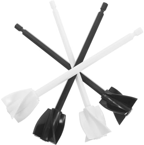 DONFAMDS 4pcs Spiral Mixing Paddles for Drill, Epoxy Resin Mixer Attachment Kit with Black and White, Professional Paint and Cream Mixing Tool for DIY and Industrial Use