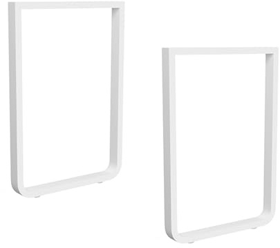 DJCYGG 2 Pz Gambe da Tavolo,Piedini per Panca a Forma di U in Metallo,Struttura in Acciaio,Piedi di Supporto per Mobili,Tavolo da Pranzo Conferenza Basamento Tavolino,con Viti (Bianco,40cm x 72.5cm)