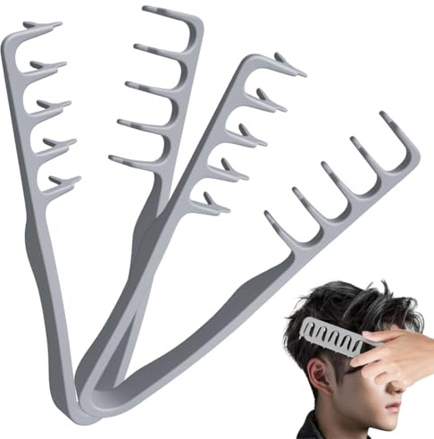 Set da 2 Pettini Uomo con Denti Larghi – Pettine Volumizzante per Capelli Corti e Medi