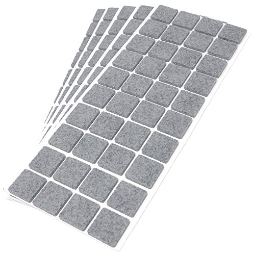 Adsamm® / 200 x Selbstklebende Filzgleiter/Grau / 25x25 mm/Quadratisch/Möbelgleiter aus Filz mit 3.5 mm Stärke/Möbel- und Bodengleiter