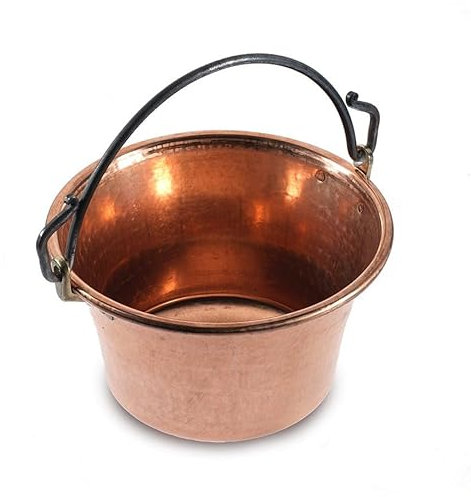 CREARTISTIC PENTOLA TRENTINA IN RAME 25 CM | TRADIZIONALE | SENZA FINITURA | CON COPERCHIO