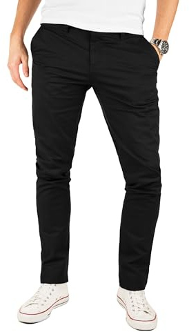 Yazubi Kyle - Pantaloni Chino Neri da Uomo - Pantaloni Chino Slim Fit in Tessuto Stretch - Chino Jeans da Uomo, Nero (Black 4R194008), W29/L32