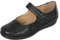 Cushion Walk EEE Wide Fit Womens Ladies Lightweight Black Faux Leather Mary Jane Flats, Casual Work Office School Comfort Shoes (5 UK, Black)