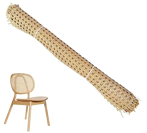 Rollo de cincha de ratán de bastón, malla de ratán abierta tejida de ratán natural para proyectos de conserva, anís estrellado, ratán ancho para manualidades, gabinete, silla, muebles, O