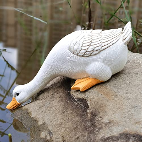 Décoration de Jardin pour l'extérieur, Figurines de Jardin pour l'extérieur,Canards, Animaux décoratifs,Jet d'eau, Statues de Jardin, Ferme,Piscine,pelouse,décoration de Jardin (col élastique Canard)