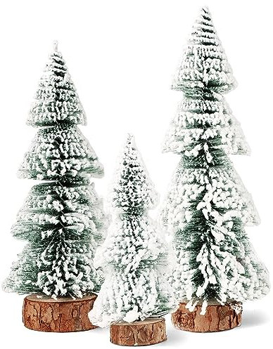 3 Stücke Mini Weihnachtsbaum mini Tannenbaum Weihnachtsbaum Tischdeko mit holzen Basis Weihnachtsbaum Künstlich Weihnachten Tischdeko Dekoration Geschenke für Weihnachten (C)