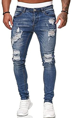 Jeans For Män Slim Fit Casual Denim Stretch Ripped Jeans Byxor Skinny Byxor Vintage Jeans Arbetsbyxor Långbyxor Herr Streetwear Sommarbyxor For Hösten
